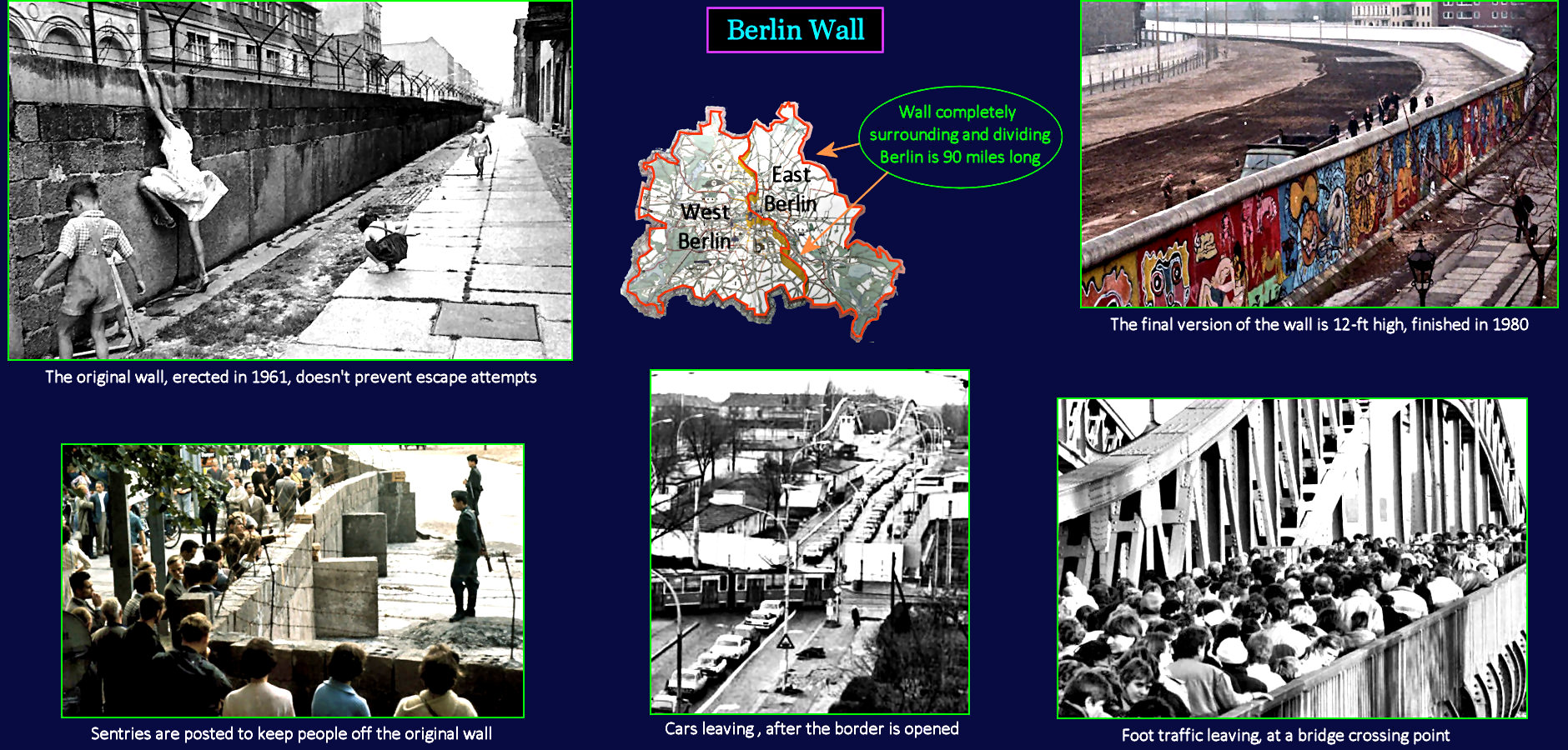 Berlin Wall falls, 1989 map